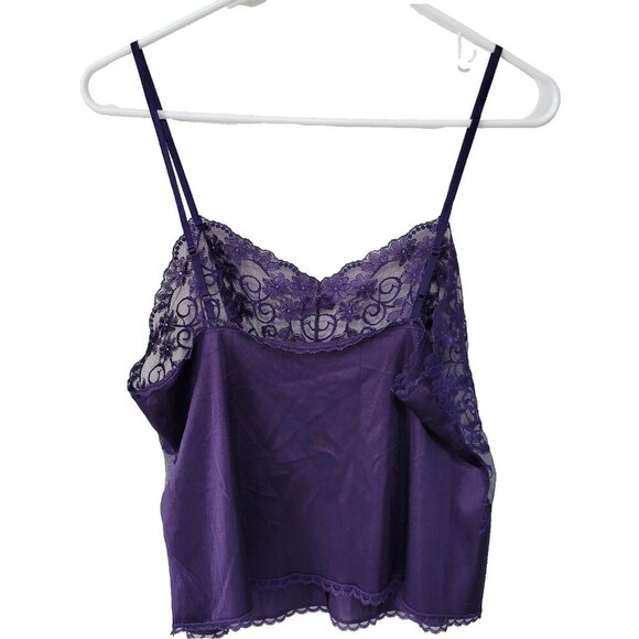 Delicates Camisole Half Slip Set Small 34 Lingerie Purple Nylon Lace Vintage USA - Picture 7 of 9